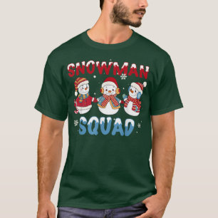 Snowman Squad Snow Kerstmis Happy Holiday Bo T-shirt