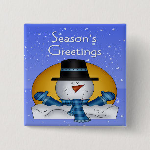 Snowman Square Button
