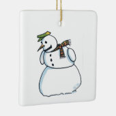 Snowman square ceramic ornament (Rechts)