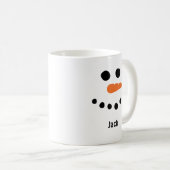 Snowman staat voor mok. Personaliseer met naam. Koffiemok (Voorkant rechts)