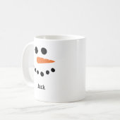 Snowman staat voor mok. Personaliseer met naam. Koffiemok (Voorkant links)