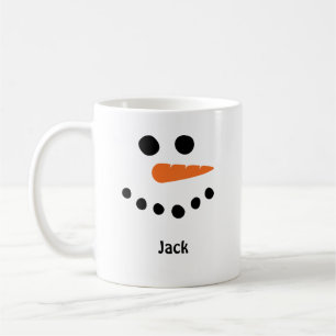 Snowman staat voor mok. Personaliseer met naam. Koffiemok