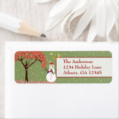 Snowman Star Candycane Tree on Green Etiket (Insitu)