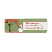 Snowman Star Candycane Tree on Green Etiket (Voorkant)