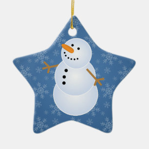 Snowman Star Family Holiday Ornament