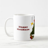 Snowman Stars Bird Cute Kerstmis Feestdagen Tree Koffiemok (Links)