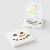 Snowman Stenen Onderzetter (Zijkant)