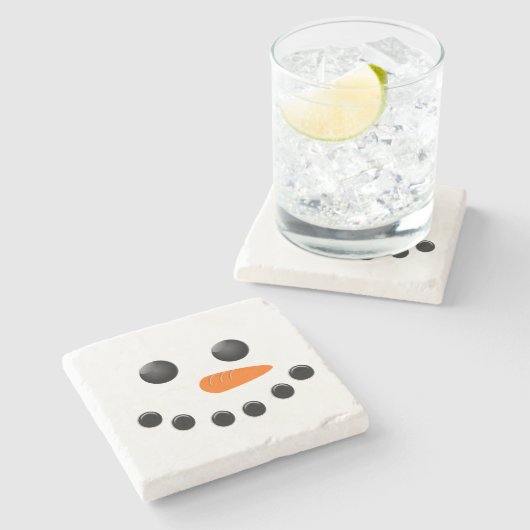 Snowman Stenen Onderzetter (Zijkant)