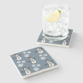 Snowman Stenen Onderzetter (Zijkant)