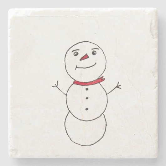 Snowman Stenen Onderzetter (Voorkant)