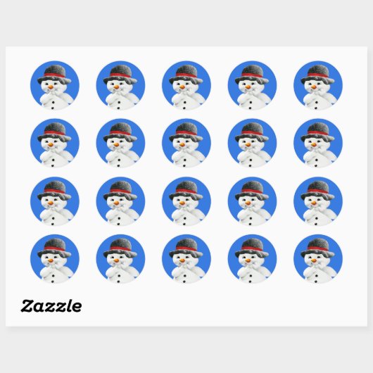 Snowman Stickers Envelope Seals (Vel)