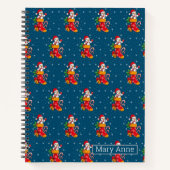 Snowman Stocking Candy Cane en Snowflakes Patroon Notitieboek (Voorkant)