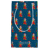 Snowman Stocking Candy Cane Snowflakes Patroon Klein Cadeauzakje (Voorkant)