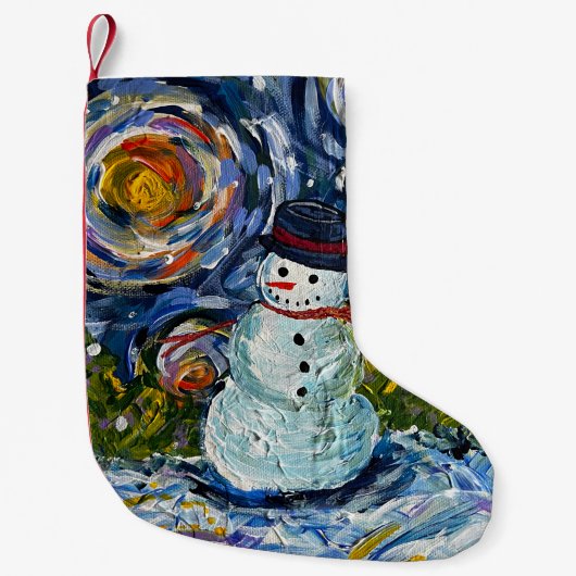 Snowman Stocking Kleine Kerstsok (Voorkant)