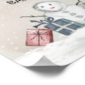 Snowman stond op bij de warme chocoladebar poster (Hoek)