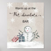 Snowman stond op bij de warme chocoladebar poster (Voorkant)