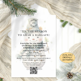Snowman Store Kerstaanbiedingen QR afdrukbare Kaar Kaart