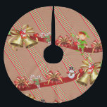 Snowman Stripe Elves Kerstboom Rok<br><div class="desc">Kerst- en feestboomrokken</div>