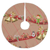 Snowman Stripe Elves Kerstboom Rok (Voorkant)