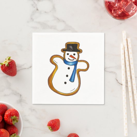 Snowman Sugar Cookie Kerstmis Winter Hanukkah Servetten (Insitu)