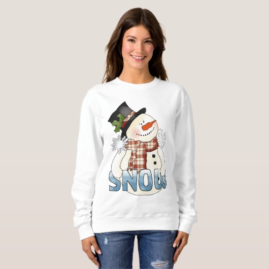 Snowman sweatshirt voor kerstwoord (Voorkant volledig)