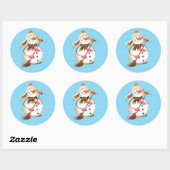 Snowman Sweep Glossy Stickers 3 inch (vel 6) (Vel)