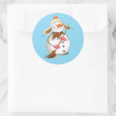 Snowman Sweep Glossy Stickers 3 inch (vel 6) (Tas)