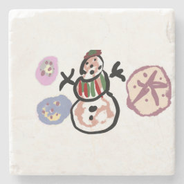 Snowman sweet stenen onderzetter