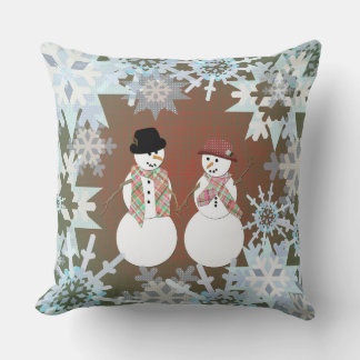Snowman Sweethearts Kussen