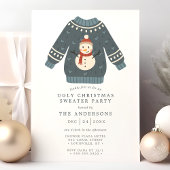 Snowman Tacky Ugly kerstSweater Party Kaart