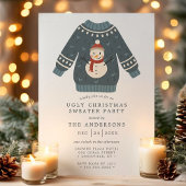 Snowman Tacky Ugly kerstSweater Party Kaart