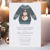 Snowman Tacky Ugly kerstSweater Party Kaart