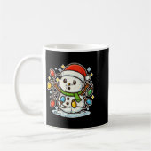 Snowman Tangled In Holiday Lights Premium Tri-blen Koffiemok (Links)
