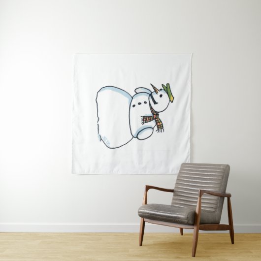 Snowman tapestry wandkleed (In Situ (horizontaal))