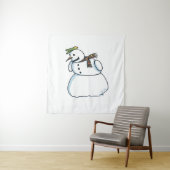 Snowman tapestry wandkleed (In situ)