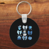 Snowman Teacher Winter Bows Clroom Cute Blue Aesth Sleutelhanger (Voorkant)