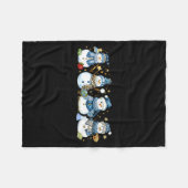 Snowman Teacher Winter Leopard Clroom Cute Blue St Fleece Deken (Voorkant (Horizontaal))