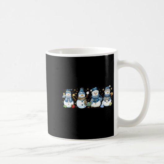 Snowman Teacher Winter Leopard Clroom Cute Blue St Koffiemok (Rechts)