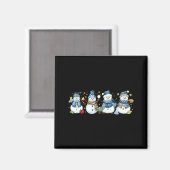 Snowman Teacher Winter Leopard Clroom Cute Blue St Magneet (Voorkant / Achterkant)