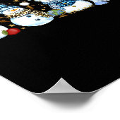 Snowman Teacher Winter Leopard Clroom Cute Blue St Poster (Hoek)