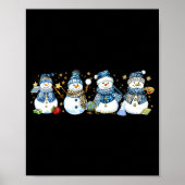 Snowman Teacher Winter Leopard Clroom Cute Blue St Poster (Voorkant)