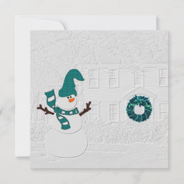 Snowman Thema voor kerstbericht Feestdagenkaart