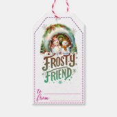 Snowman-thema wintercadeau labels cadeaulabel (Voorkant)