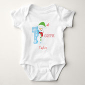 Snowman Theme Baby Eerste Kerstmis Romper (Voorkant)