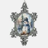 Snowman Tin Sneeuwvlok Ornament (Links)