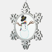 Snowman Tin Sneeuwvlok Ornament (Rechts)