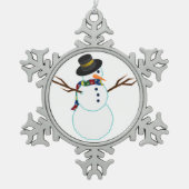 Snowman Tin Sneeuwvlok Ornament (Voorkant)
