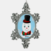 snowman tin sneeuwvlok ornament (Links)