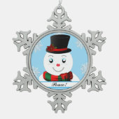 snowman tin sneeuwvlok ornament (Voorkant)