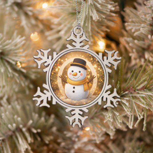 Snowman Tin Sneeuwvlok Ornament (Boom)